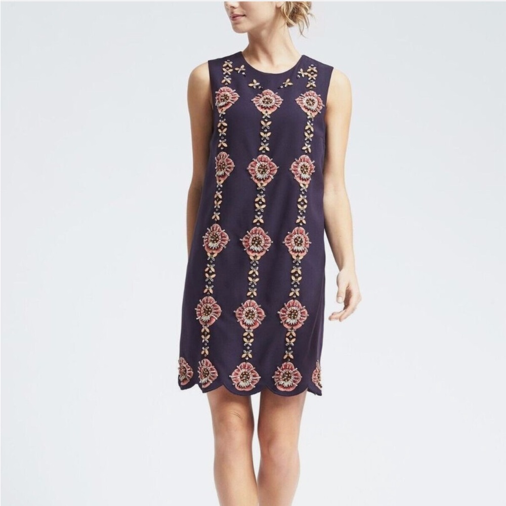 Banana Republic Embroidered/jewel embellished shift dress NWT size small